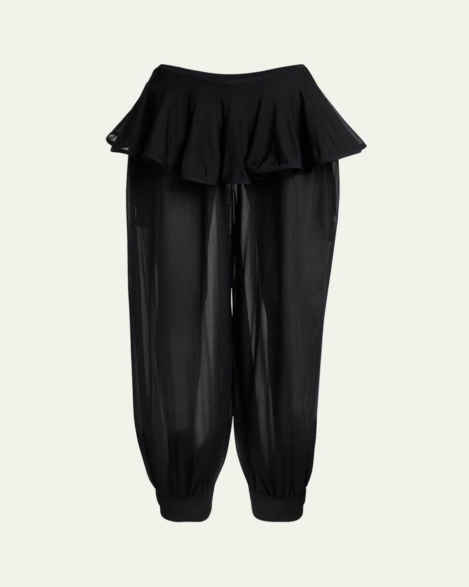 Sheer Peplum Pants